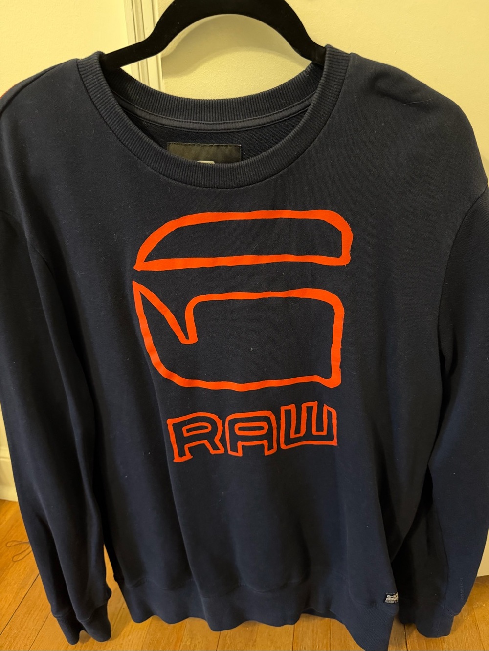 G-Star Navy Crewneck with White Logo Patch